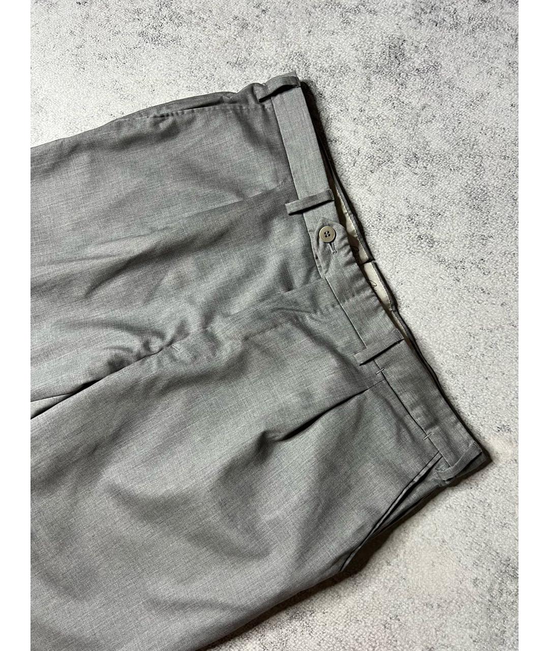 BRIONI Серые шерстяные классические брюки, фото 2