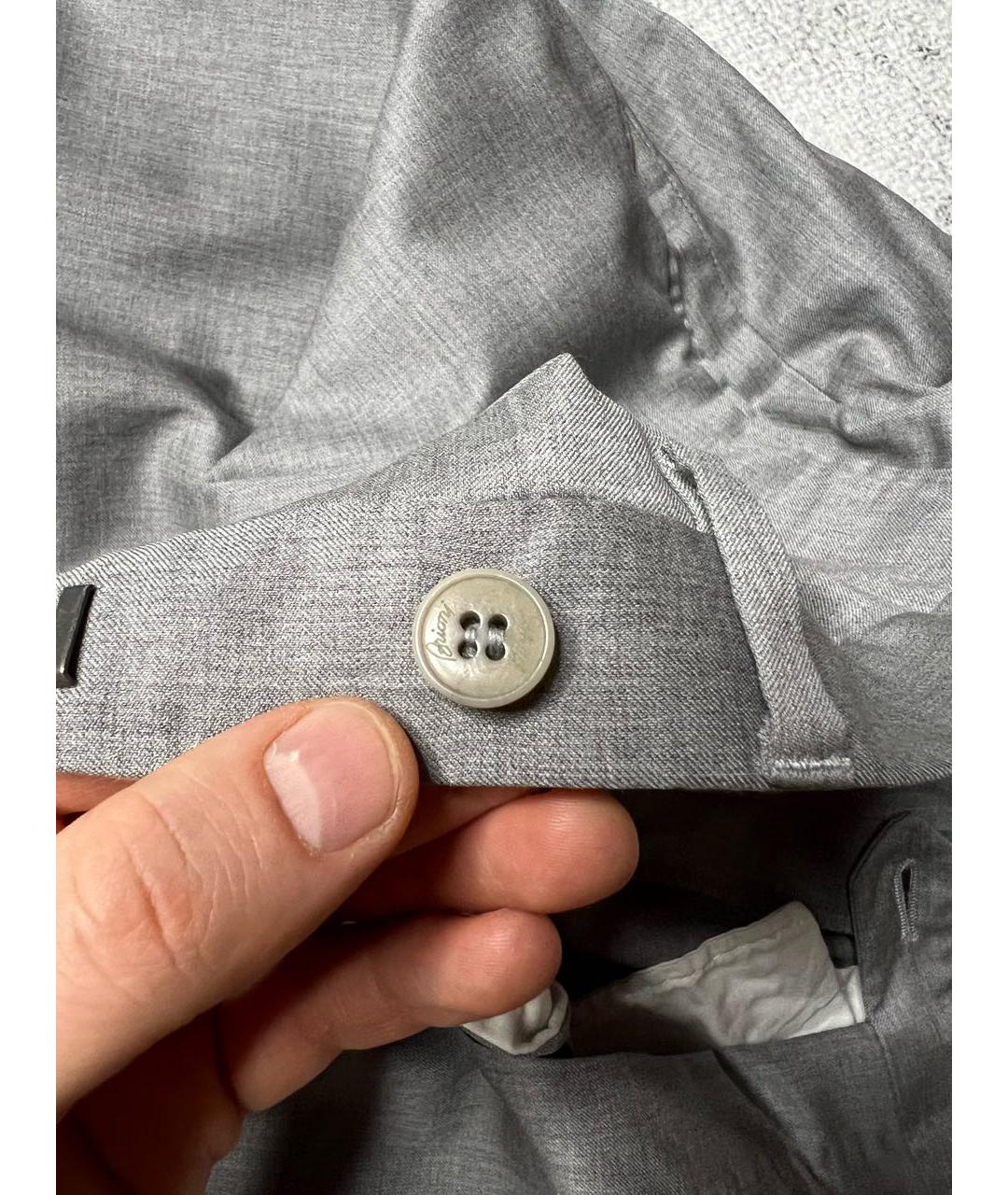 BRIONI Серые шерстяные классические брюки, фото 6