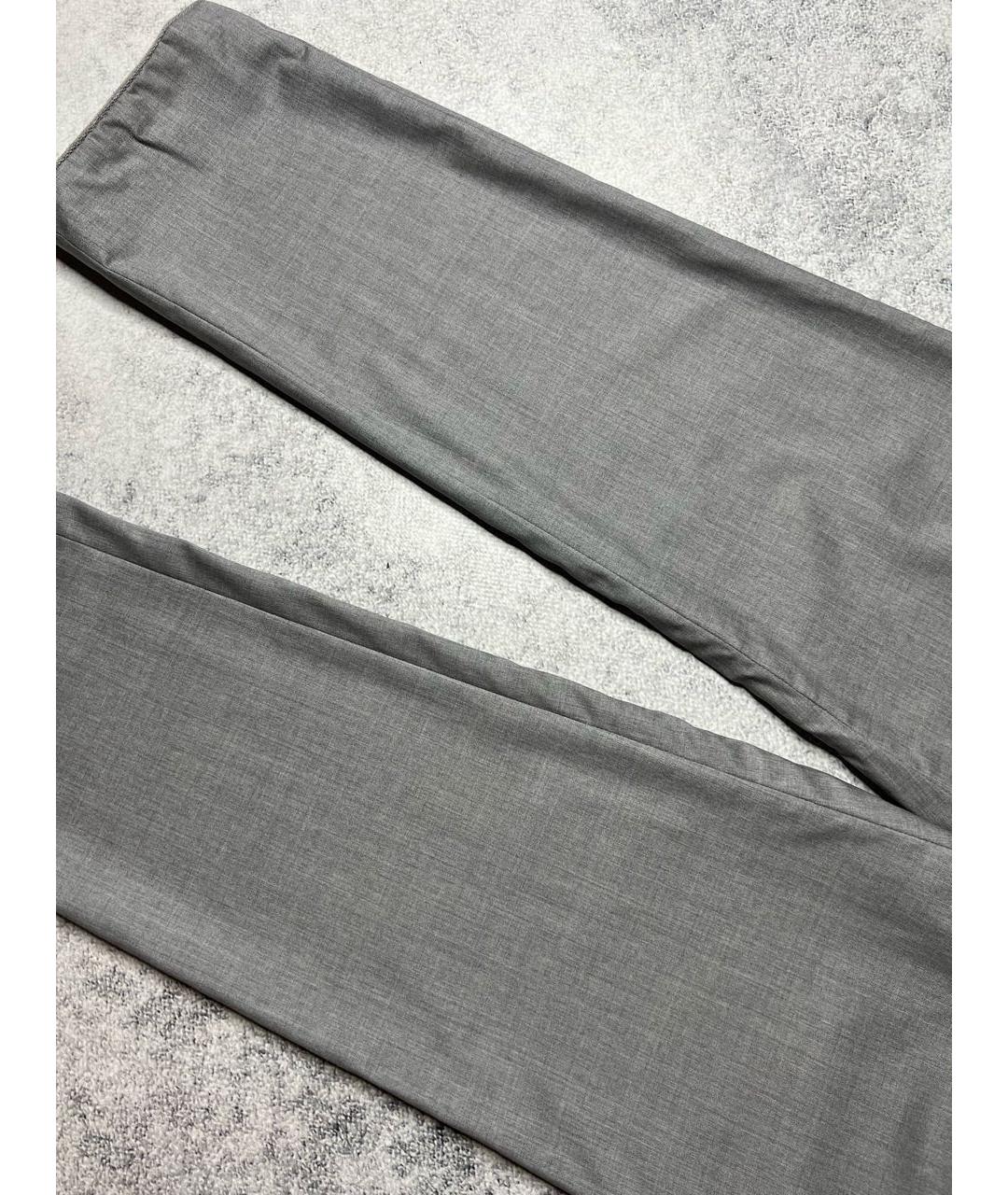 BRIONI Серые шерстяные классические брюки, фото 4