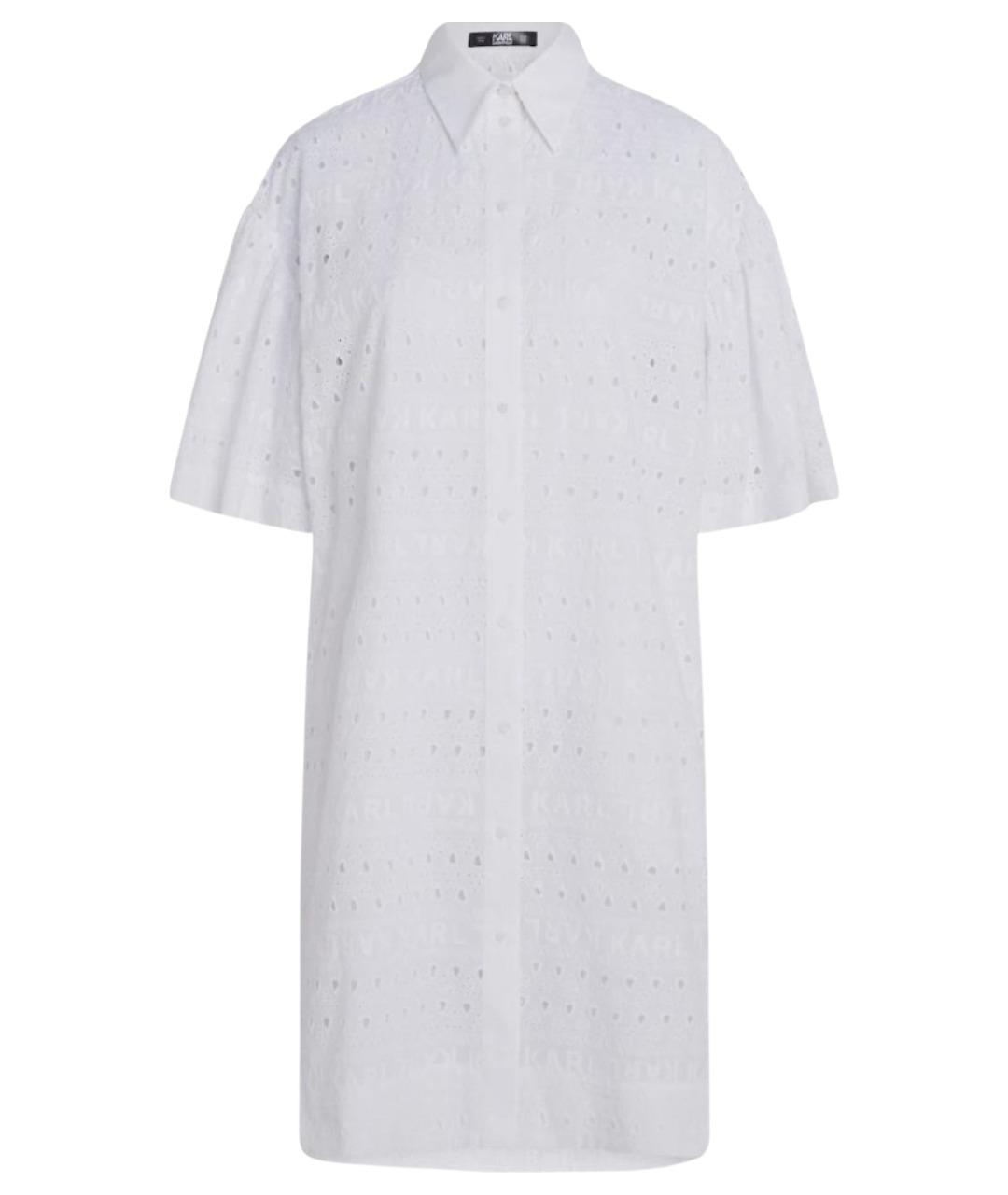 KARL LAGERFELD Белое хлопковое повседневное платье, фото 1