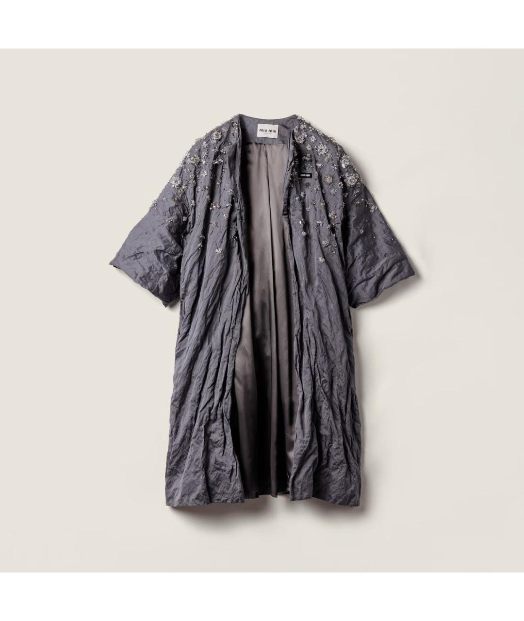 MIU MIU Серое хлопковое пальто, фото 5