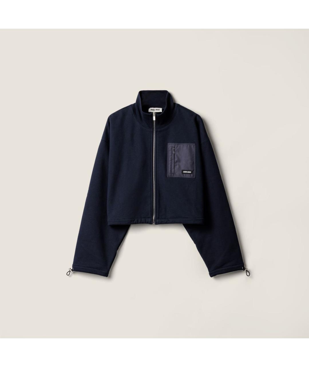 MIU MIU Темно-синий хлопковый жакет/пиджак, фото 5