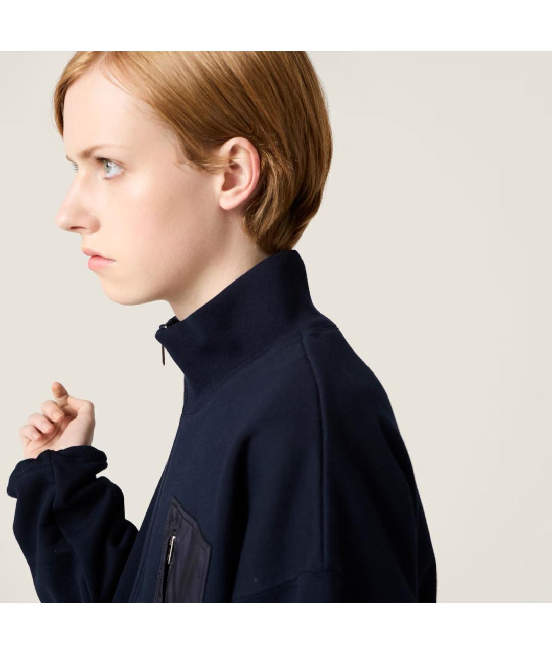 MIU MIU Темно-синий хлопковый жакет/пиджак, фото 4