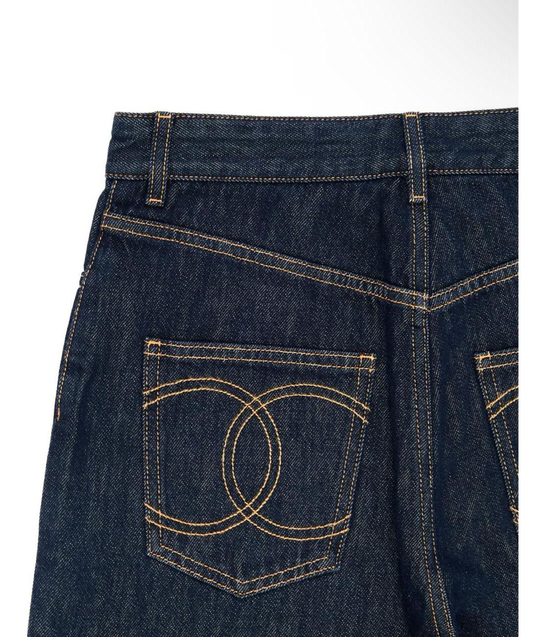 CHANEL Темно-синие хлопковые прямые джинсы, фото 2