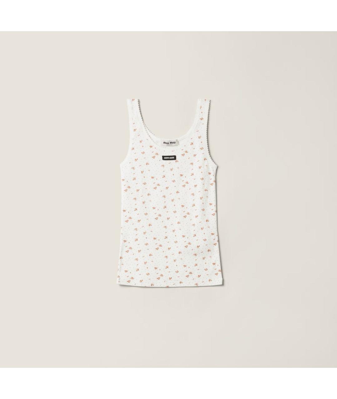 MIU MIU Белая хлопковая майка, фото 5