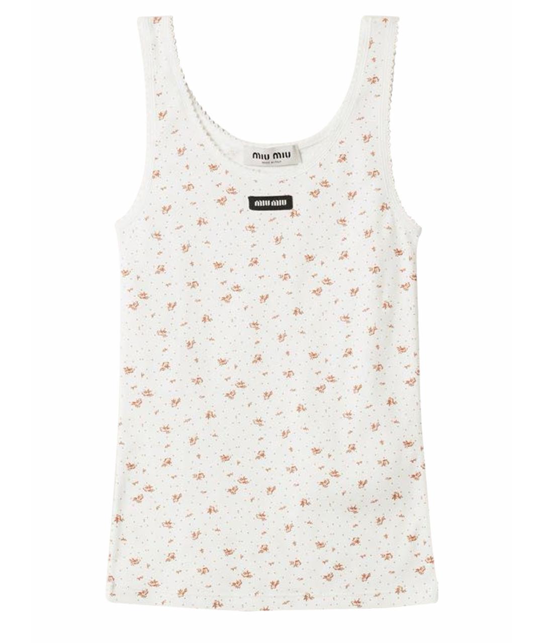 MIU MIU Белая хлопковая майка, фото 1
