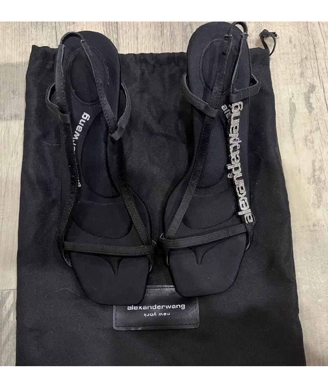 ALEXANDER WANG Черные кожаные босоножки, фото 2