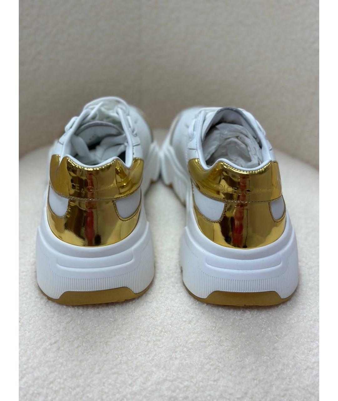 DOLCE&GABBANA Белые кожаные кроссовки, фото 2