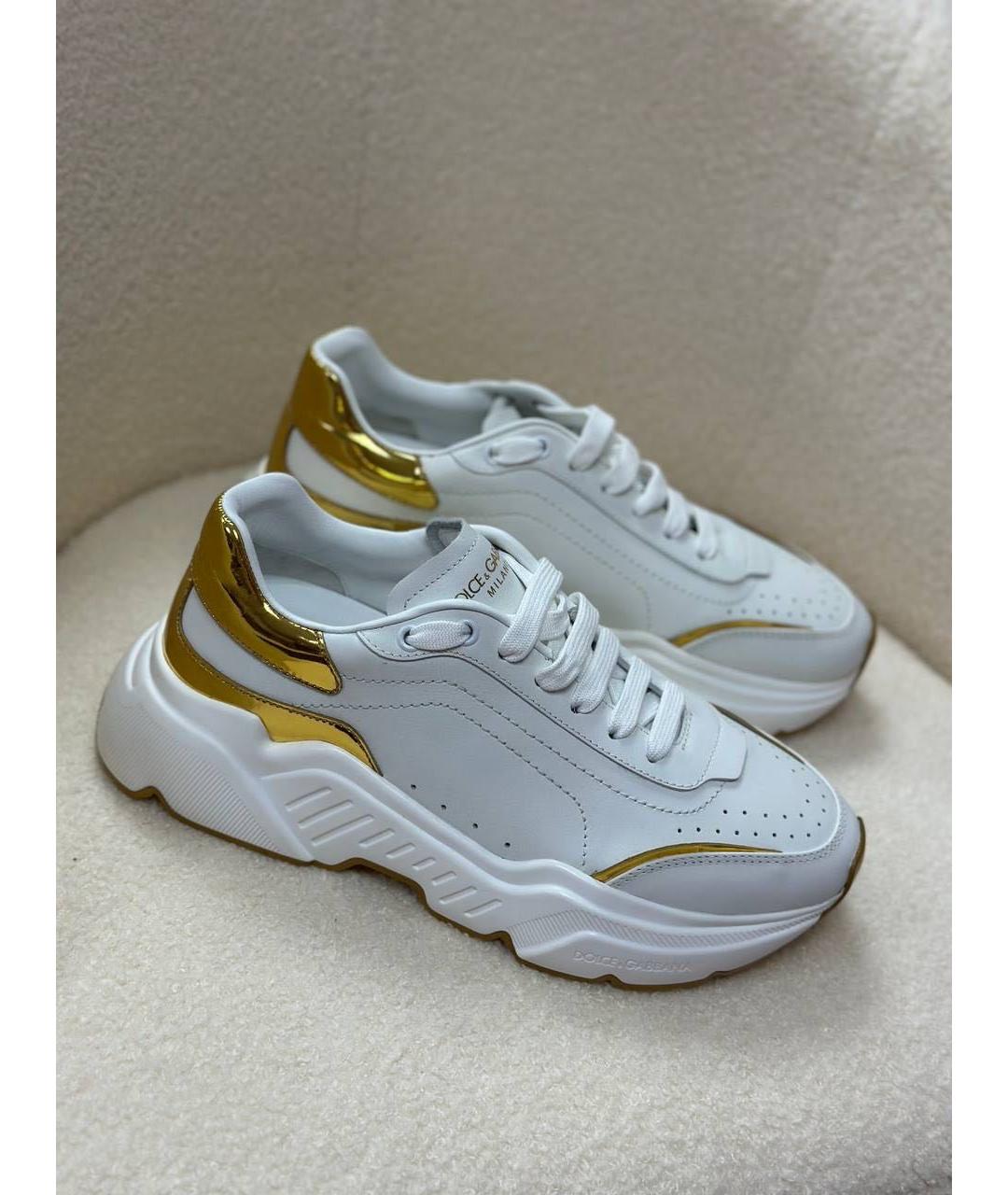 DOLCE&GABBANA Белые кожаные кроссовки, фото 7