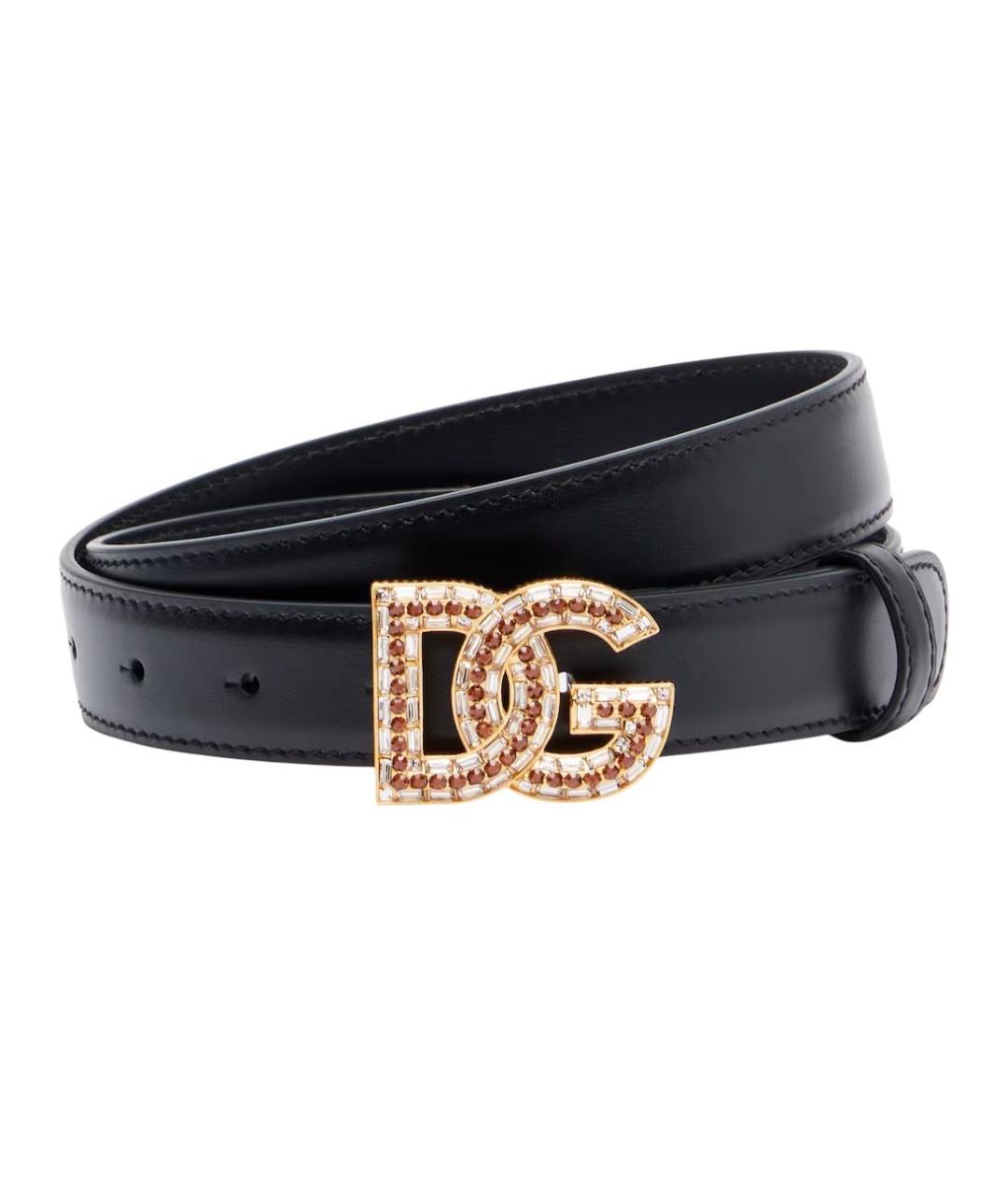 DOLCE&GABBANA Черный кожаный ремень, фото 1