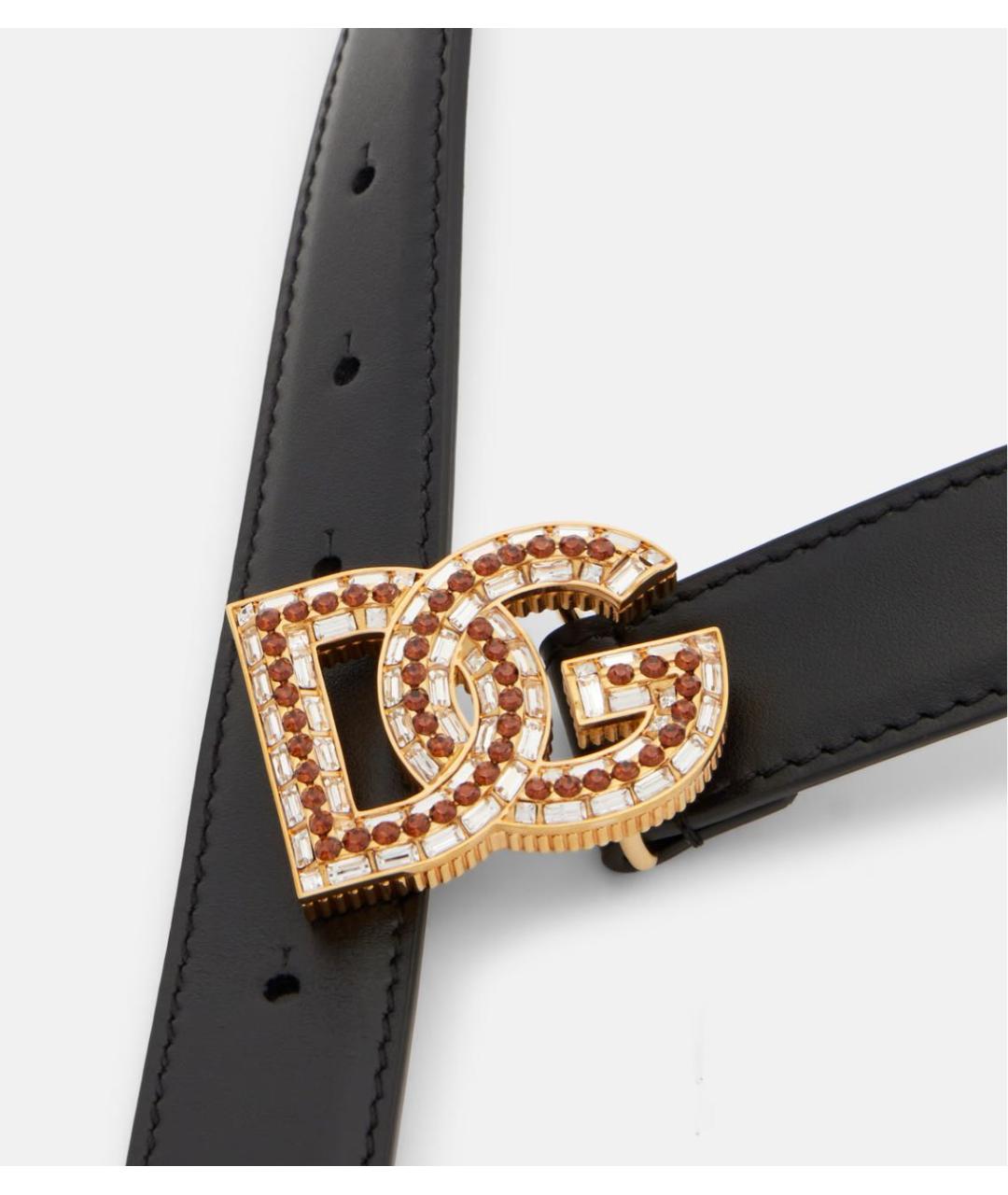 DOLCE&GABBANA Черный кожаный ремень, фото 2