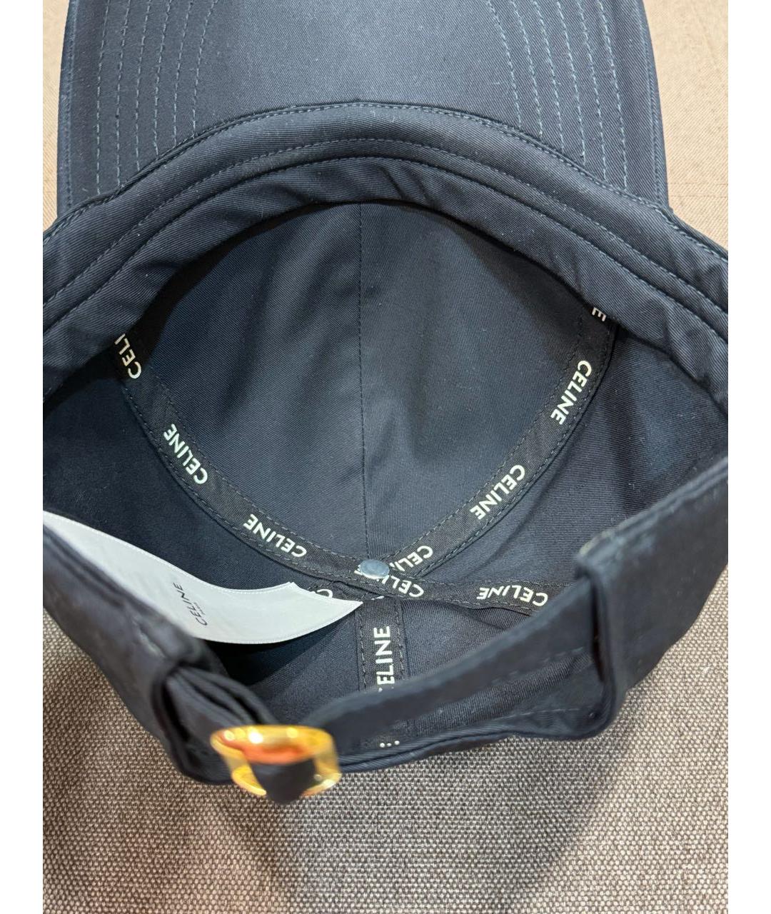 CELINE Черная хлопковая кепка, фото 7