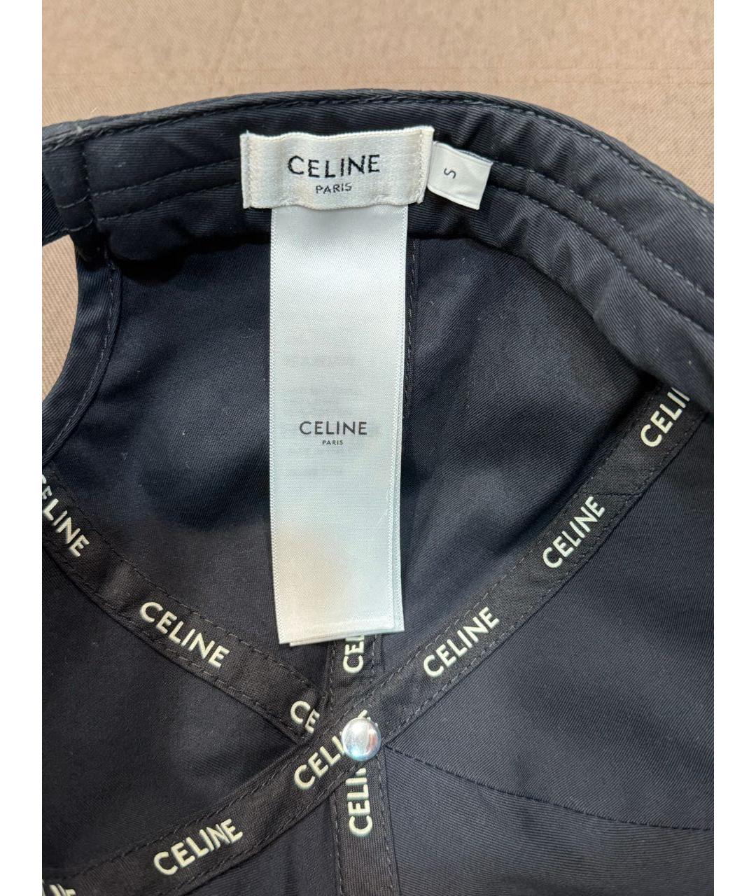 CELINE Черная хлопковая кепка, фото 6