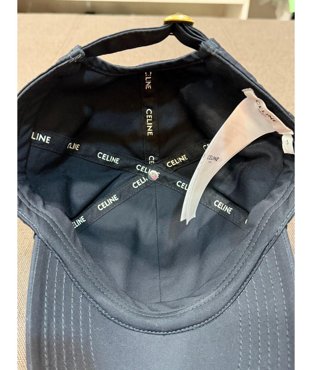 CELINE Черная хлопковая кепка, фото 4