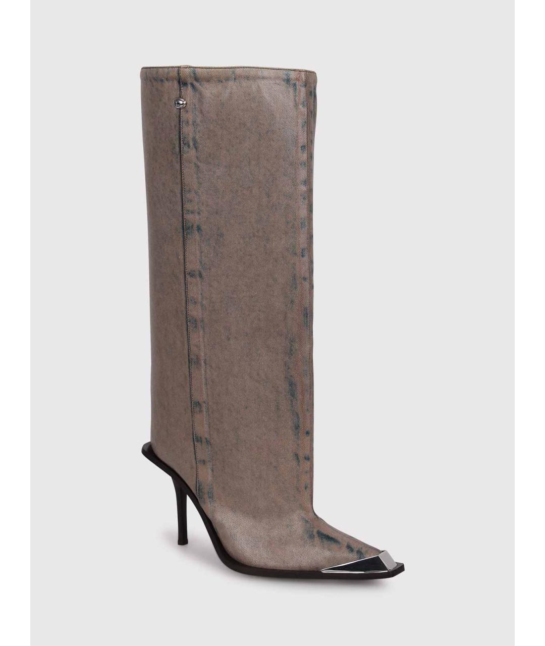 DIESEL Бежевые кожаные сапоги, фото 2