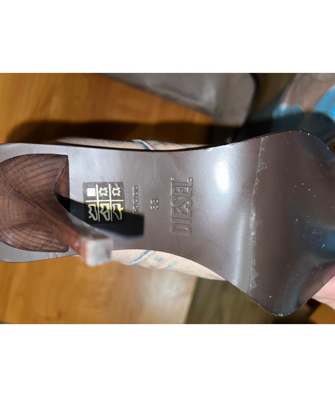 DIESEL Бежевые кожаные сапоги, фото 9