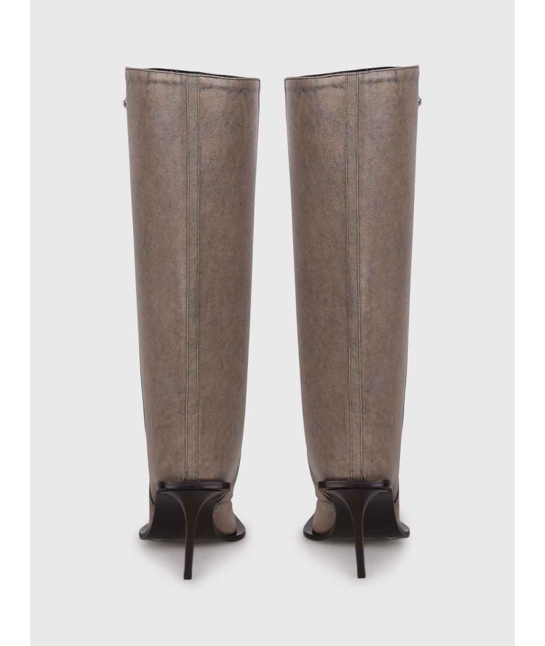 DIESEL Бежевые кожаные сапоги, фото 4