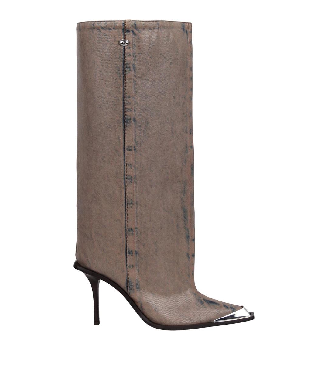 DIESEL Бежевые кожаные сапоги, фото 1