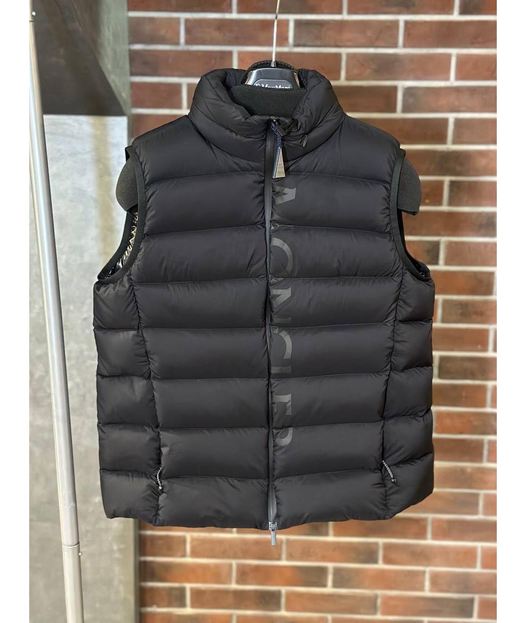 MONCLER Черный полиэстеровый жилет, фото 5