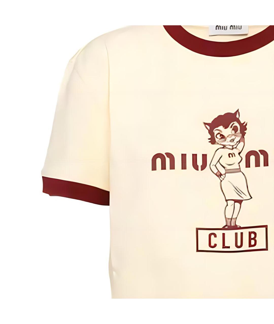 MIU MIU Бежевая футболка, фото 5