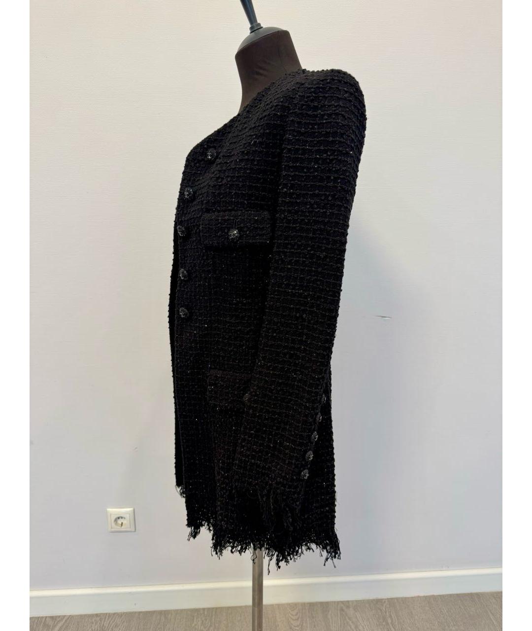 CHANEL Черный твидовый жакет/пиджак, фото 2
