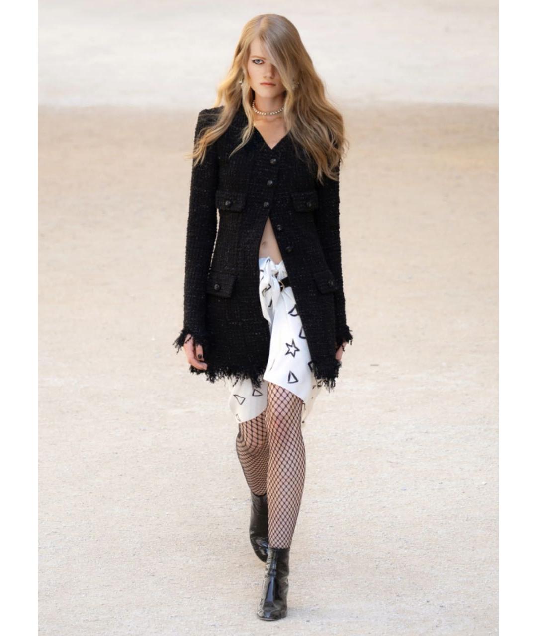 CHANEL Черный твидовый жакет/пиджак, фото 8