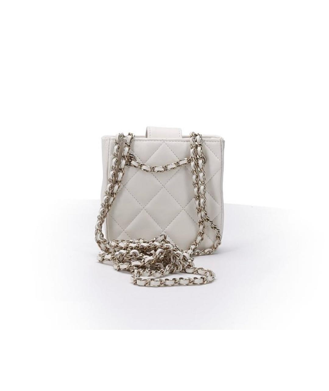 CHANEL Белая кожаная сумка через плечо, фото 3
