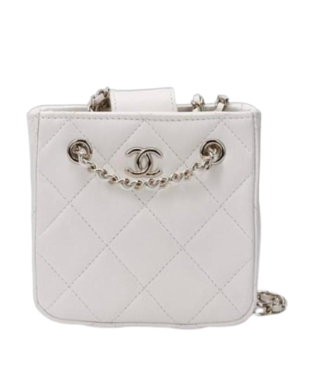 CHANEL Белая кожаная сумка через плечо, фото 1