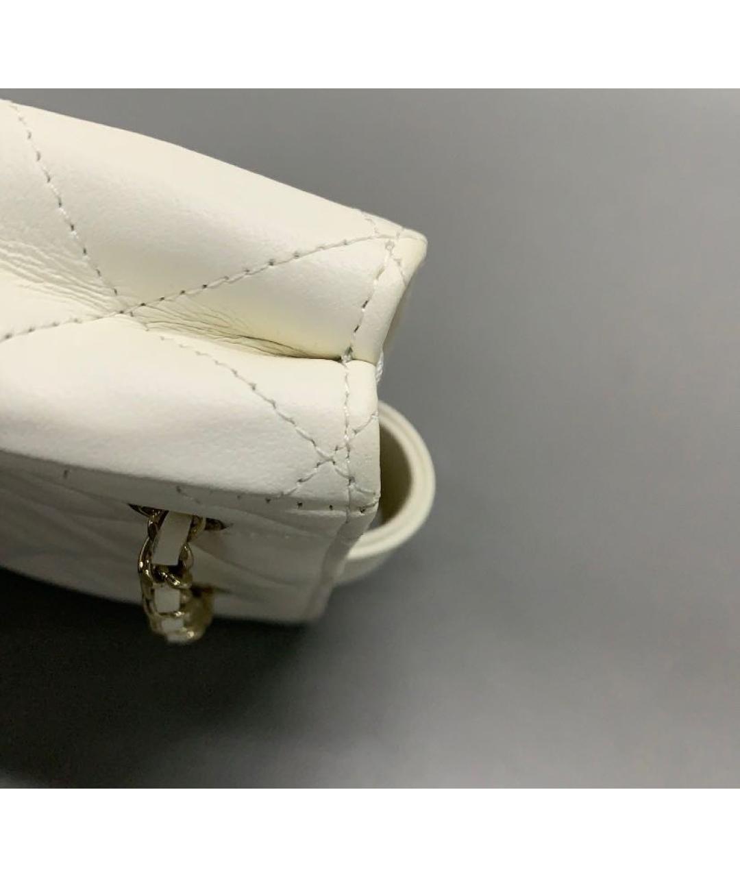 CHANEL Белая кожаная сумка через плечо, фото 7