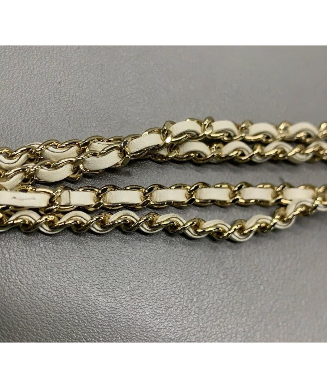 CHANEL Белая кожаная сумка через плечо, фото 6