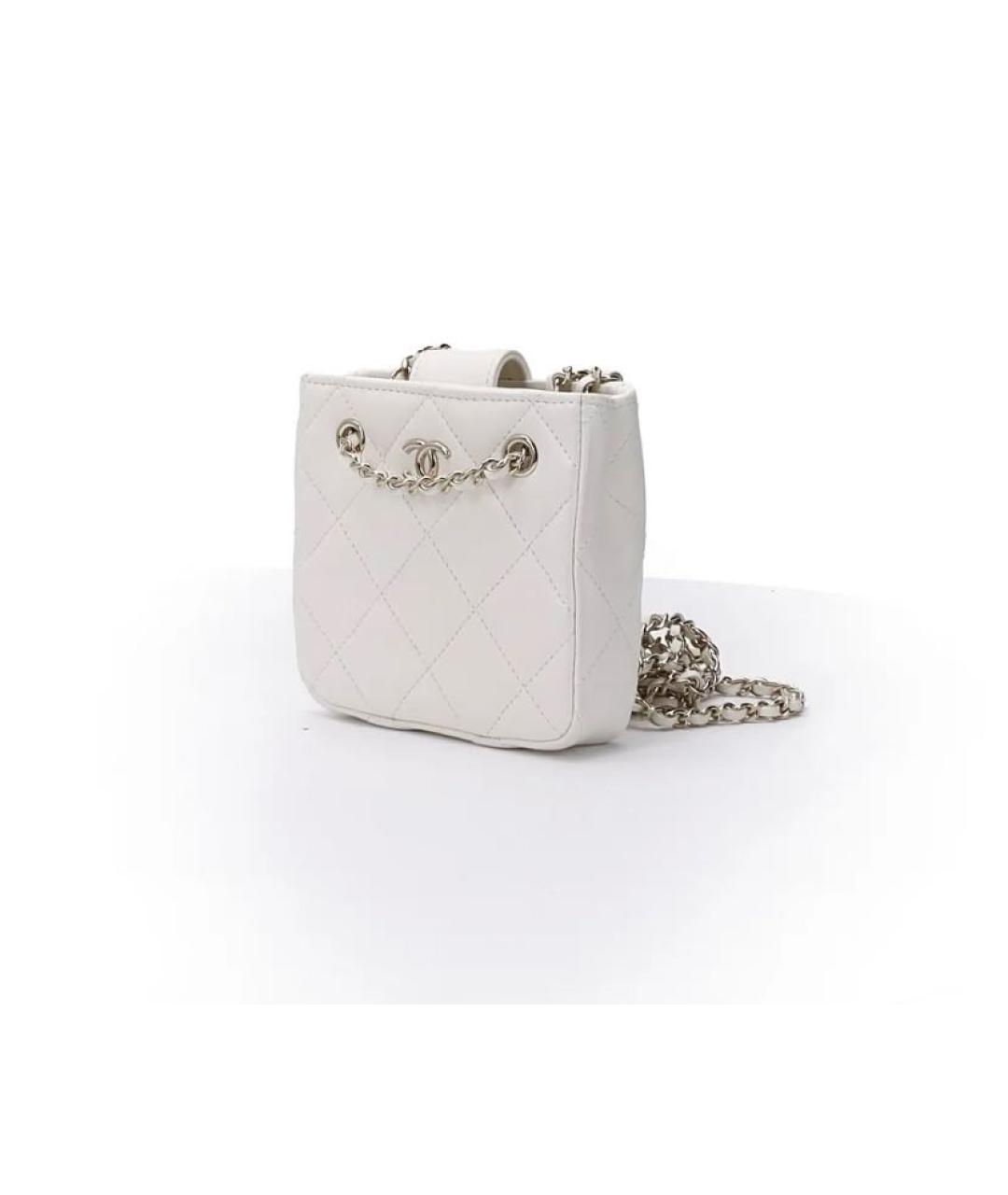 CHANEL Белая кожаная сумка через плечо, фото 2
