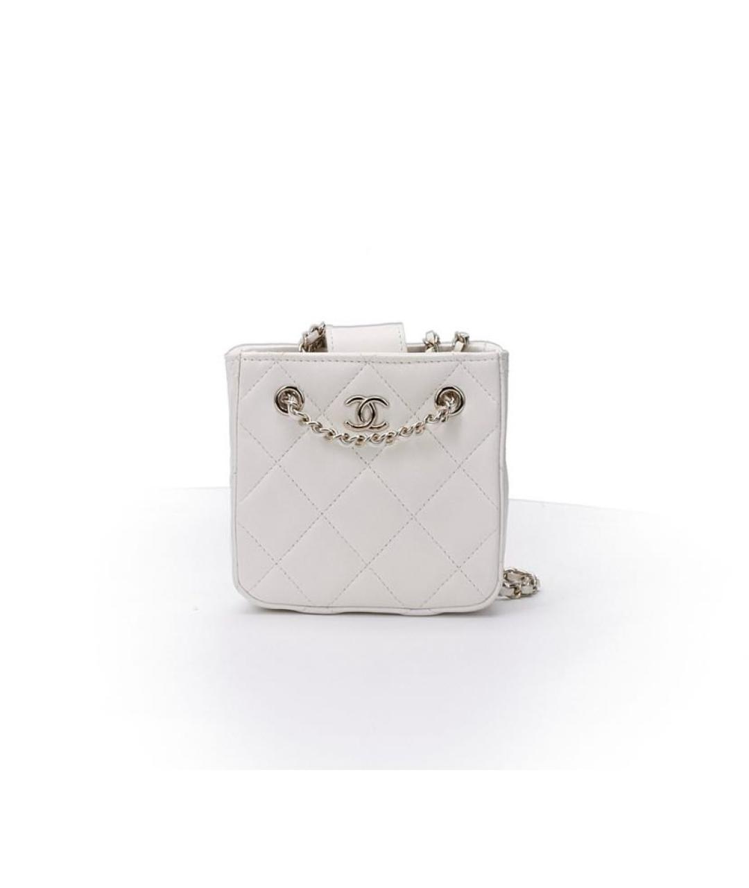 CHANEL Белая кожаная сумка через плечо, фото 9