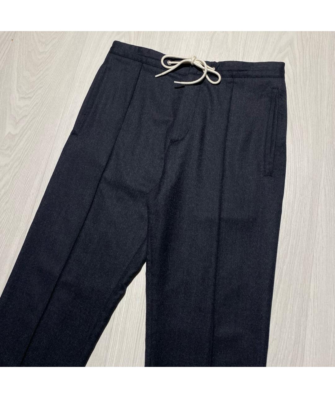 KENZO Антрацитовые шерстяные брюки узкие, фото 2