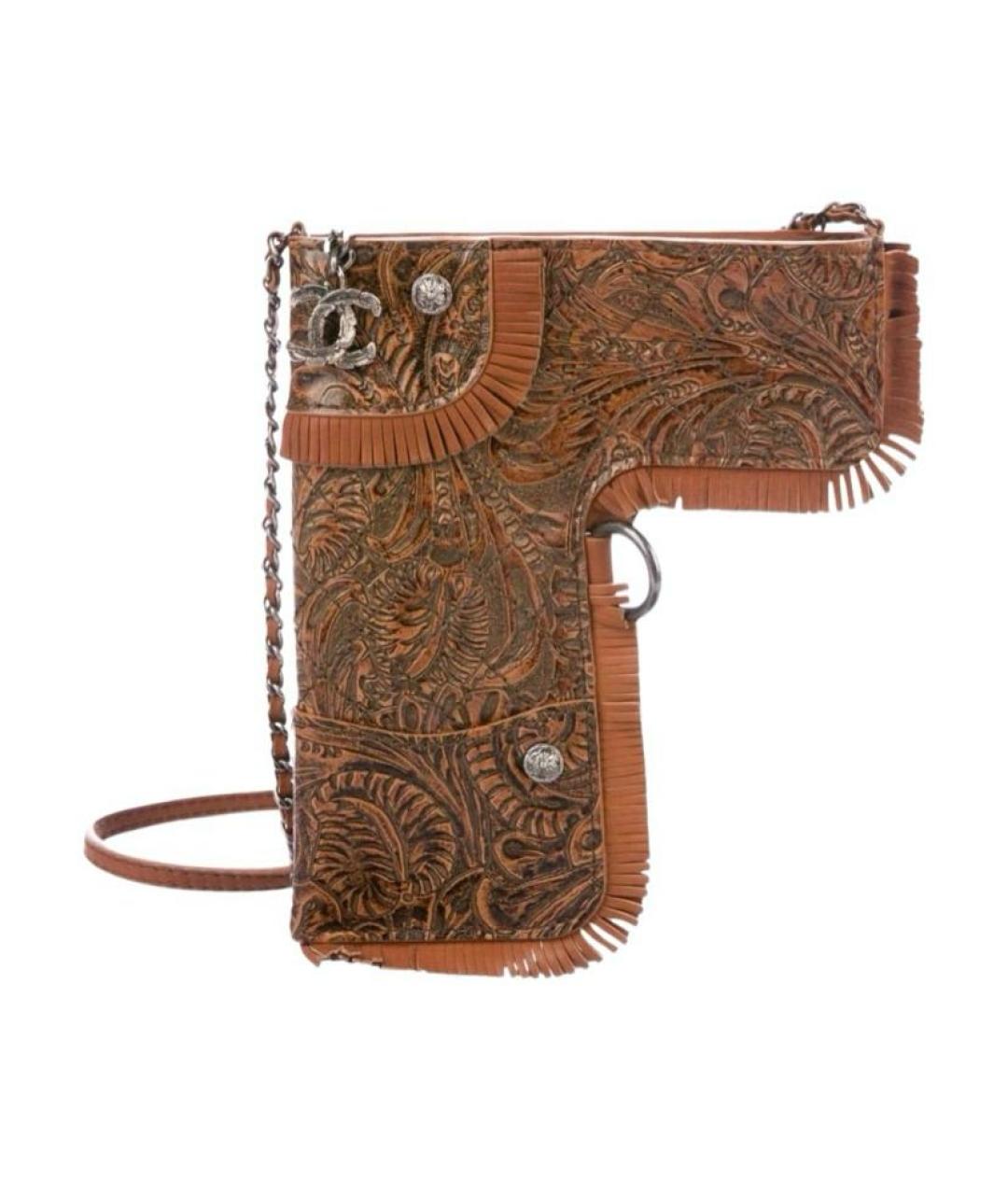 CHANEL Коричневая кожаная сумка через плечо, фото 1