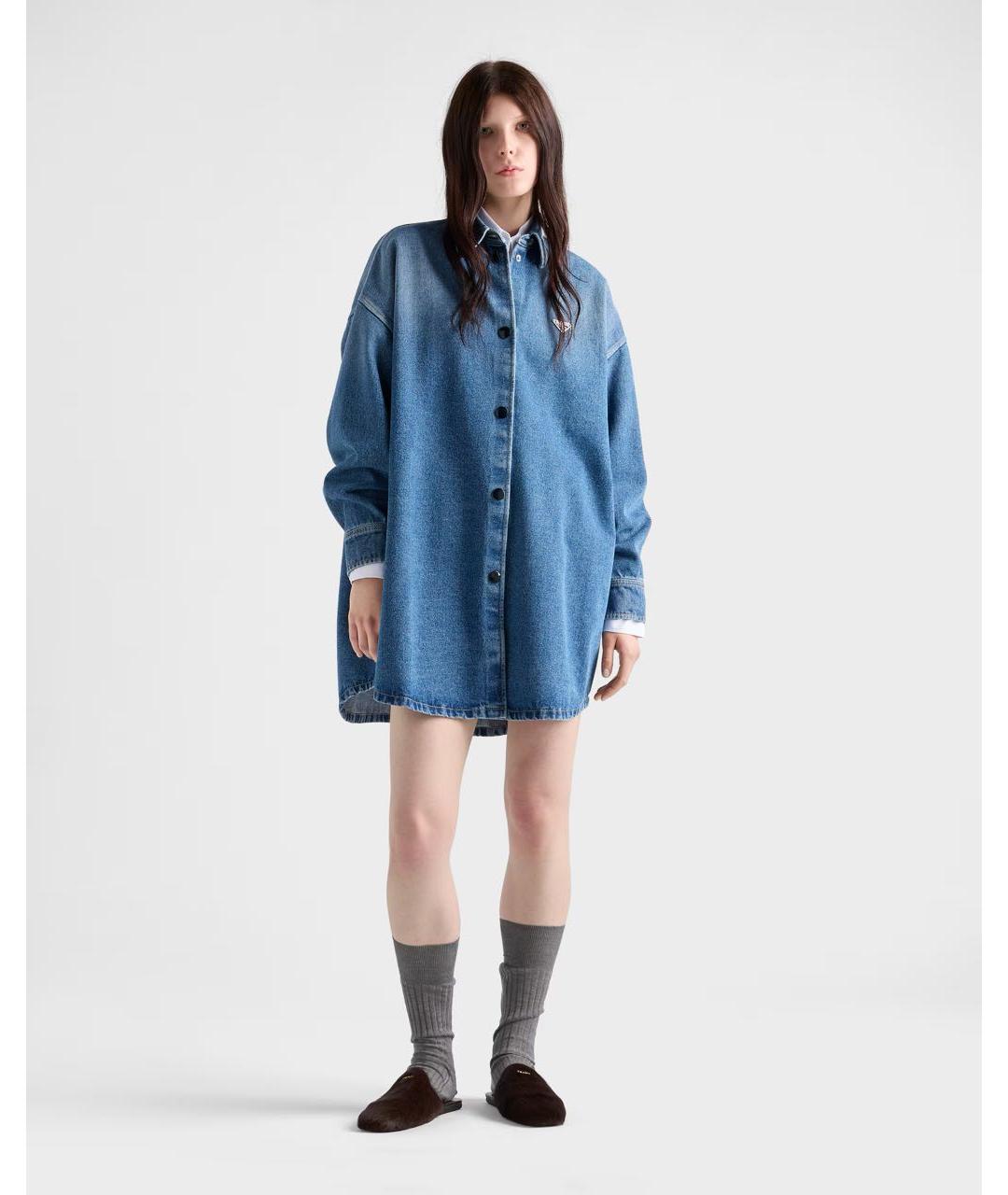 PRADA Синяя деним рубашка, фото 2