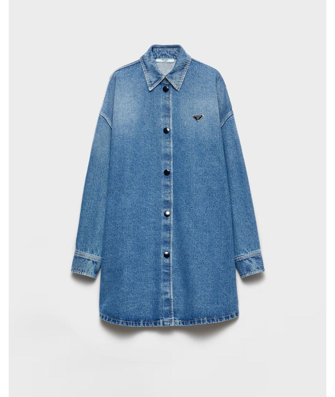 PRADA Синяя деним рубашка, фото 5