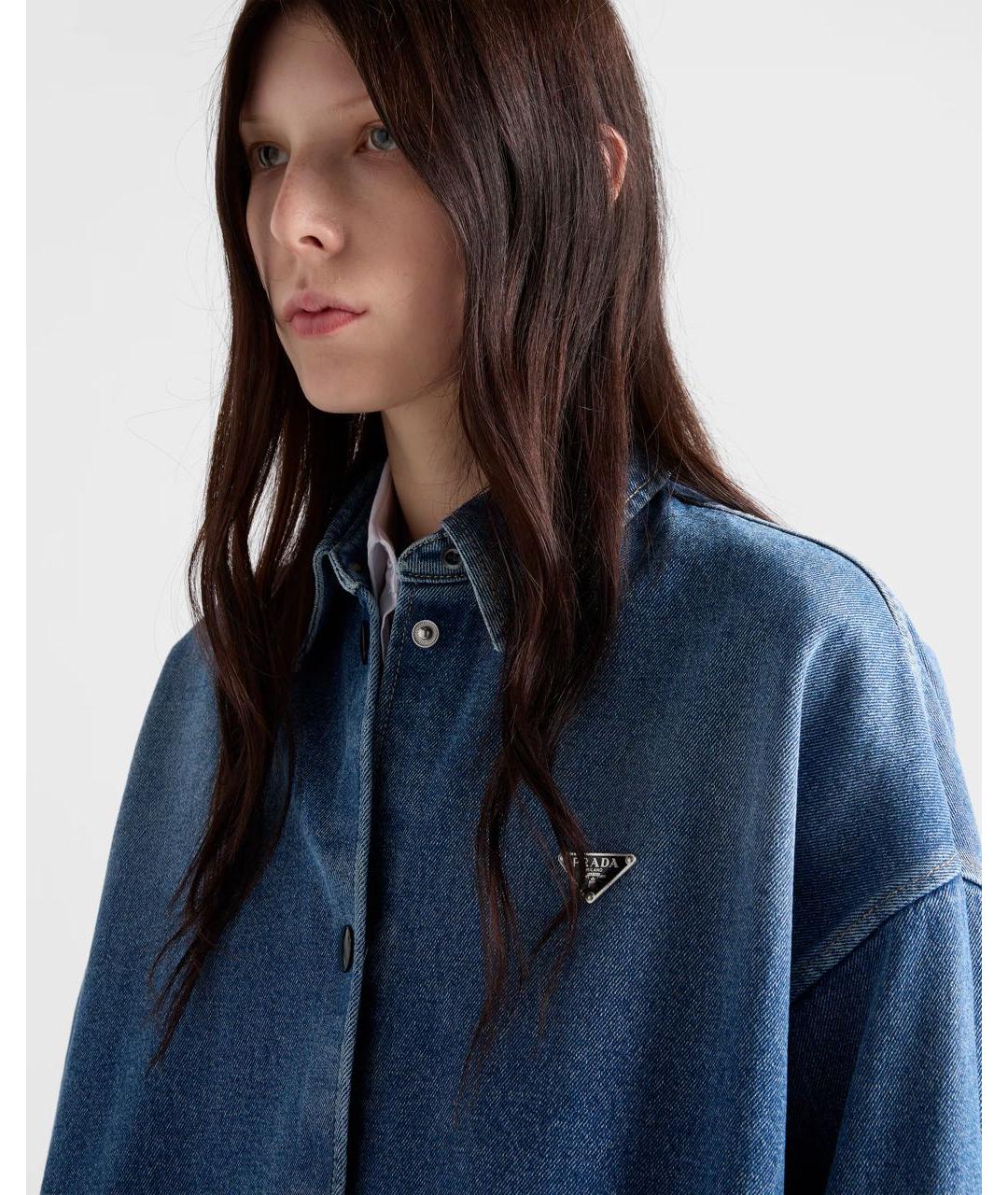 PRADA Синяя деним рубашка, фото 4