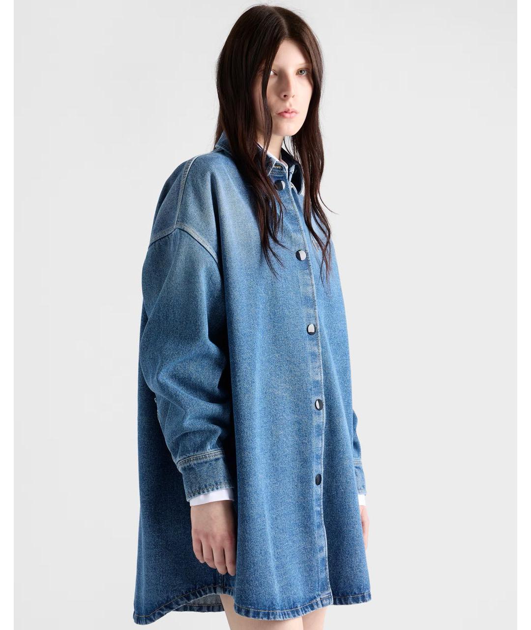 PRADA Синяя деним рубашка, фото 3