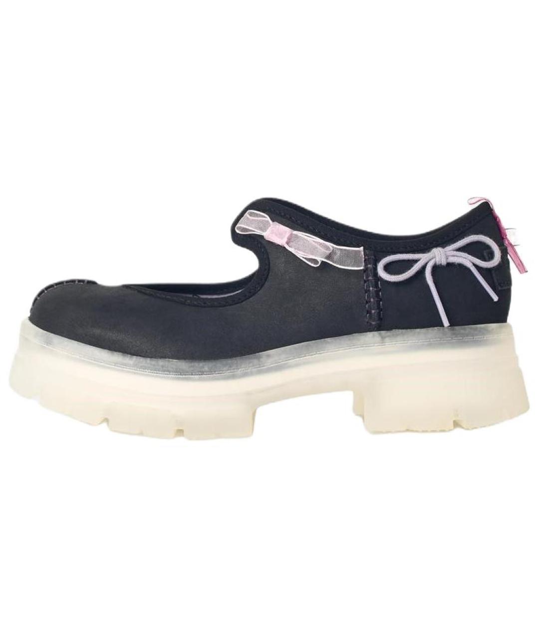 UGG AUSTRALIA Черные кожаные туфли, фото 2