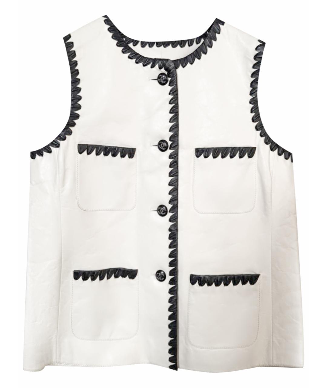 CHANEL Белый кожаный жилет, фото 1