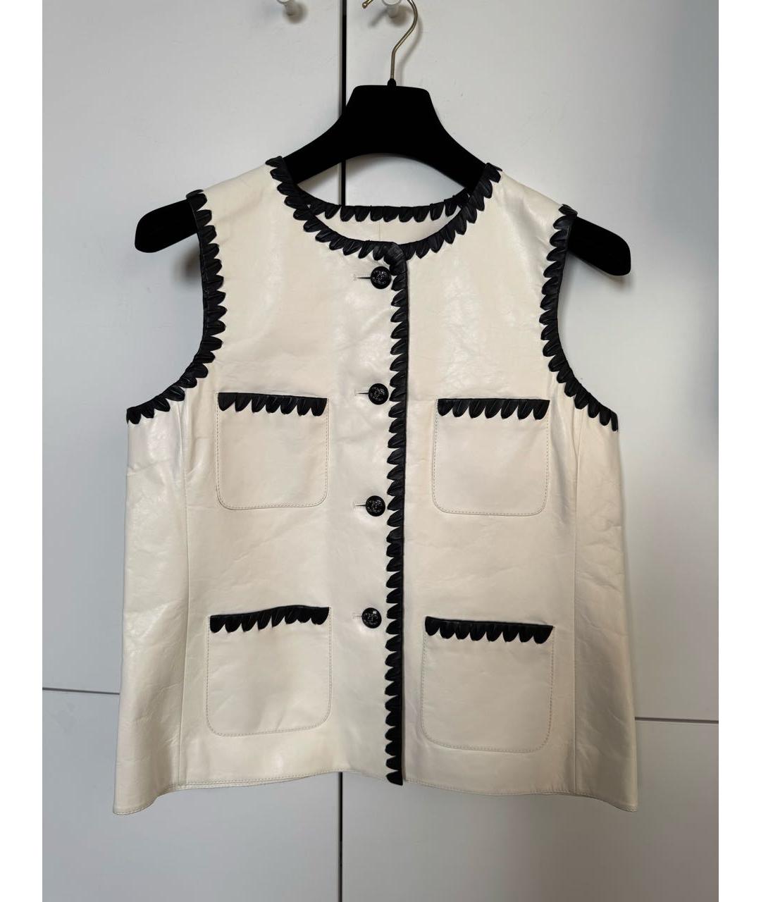 CHANEL Белый кожаный жилет, фото 9