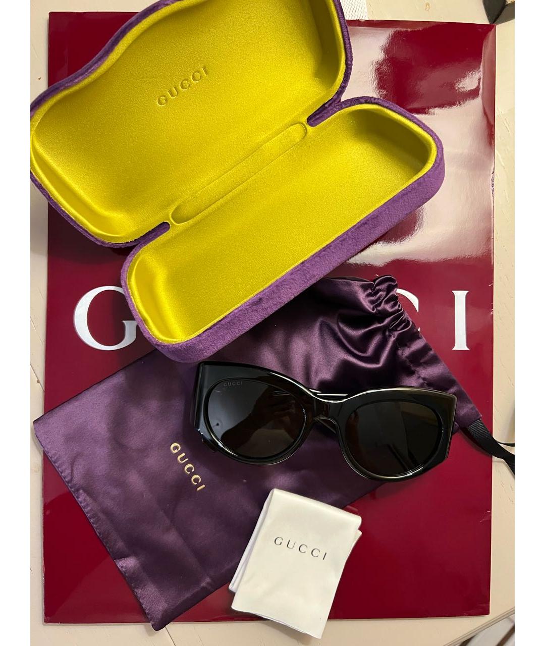 GUCCI Черные пластиковые солнцезащитные очки, фото 4