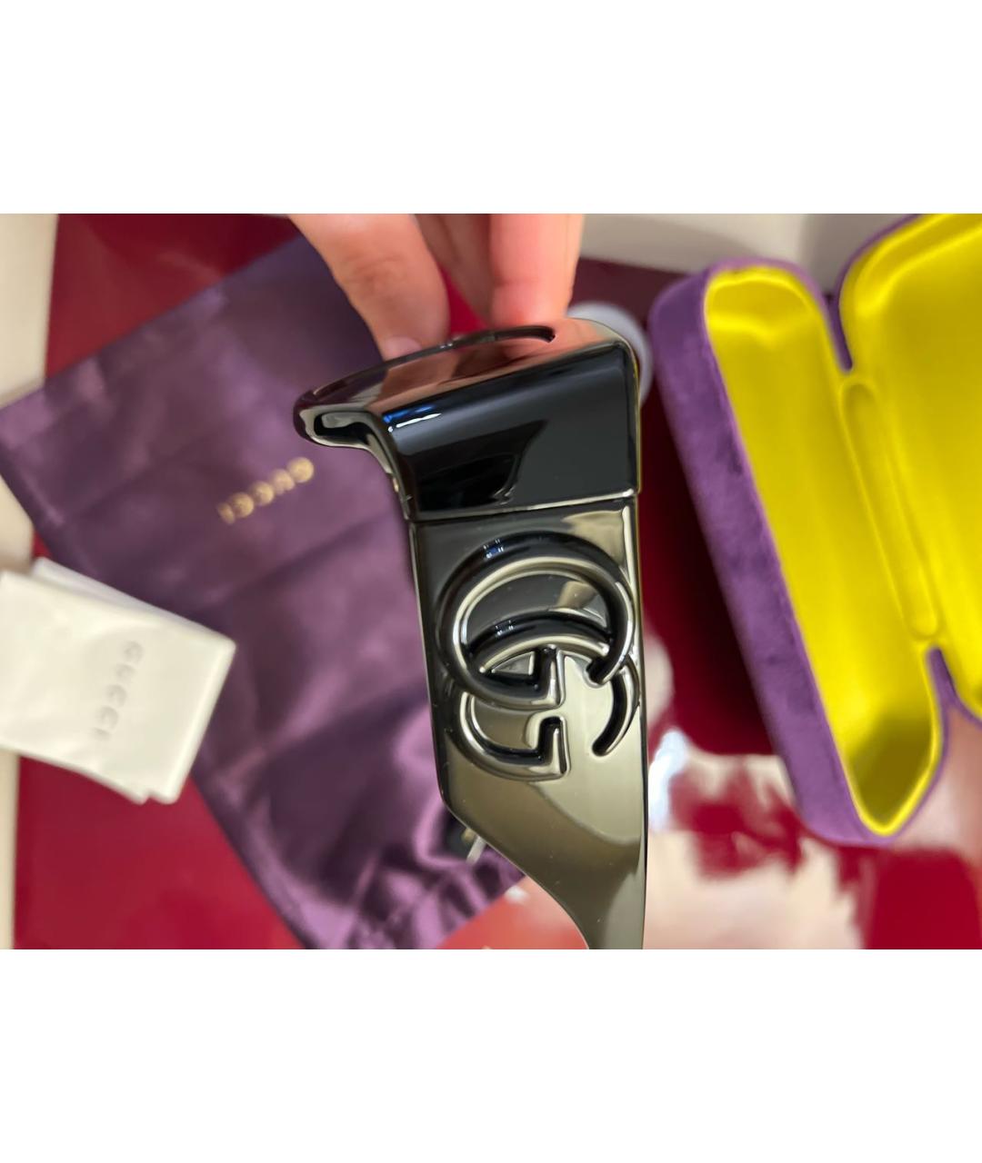 GUCCI Черные пластиковые солнцезащитные очки, фото 6