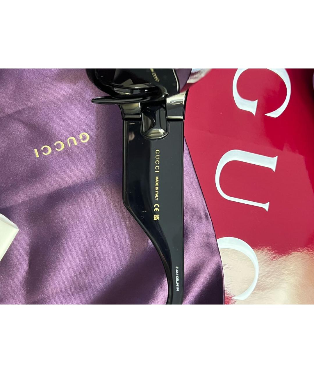 GUCCI Черные пластиковые солнцезащитные очки, фото 3