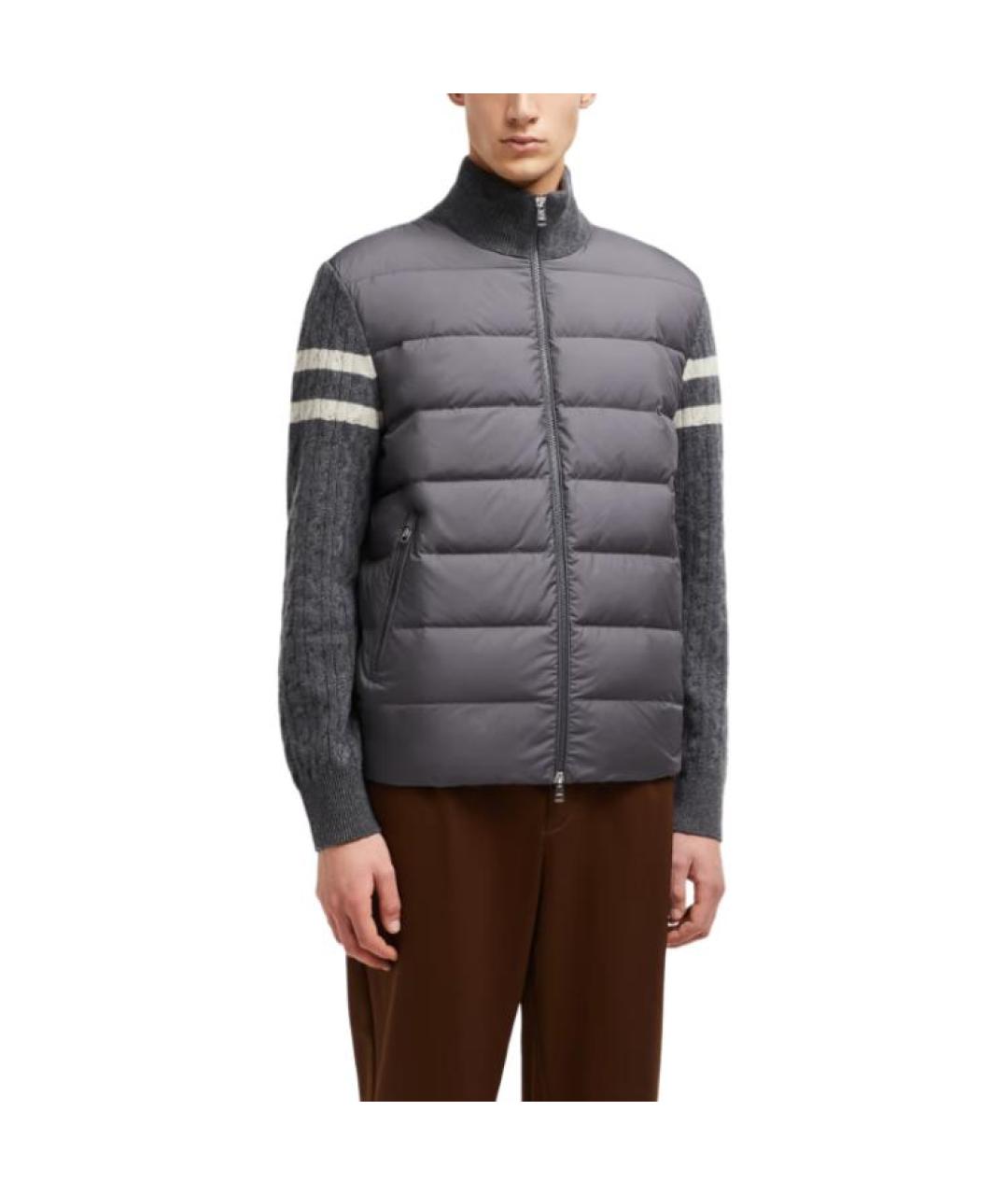 MONCLER Серый пуховик, фото 4