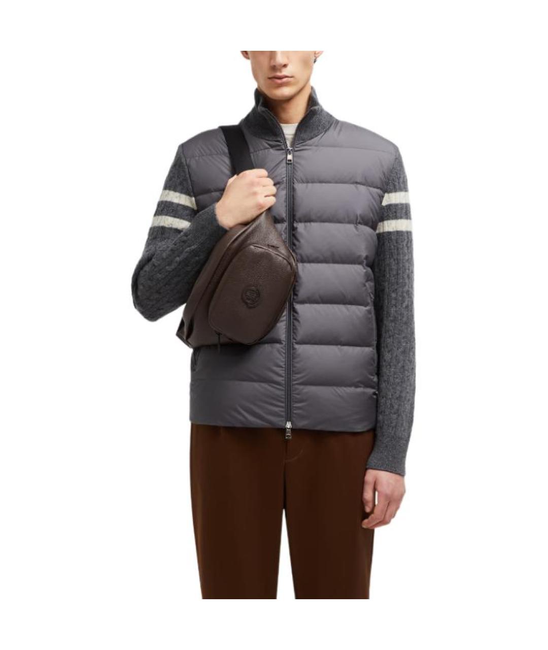 MONCLER Серый пуховик, фото 3