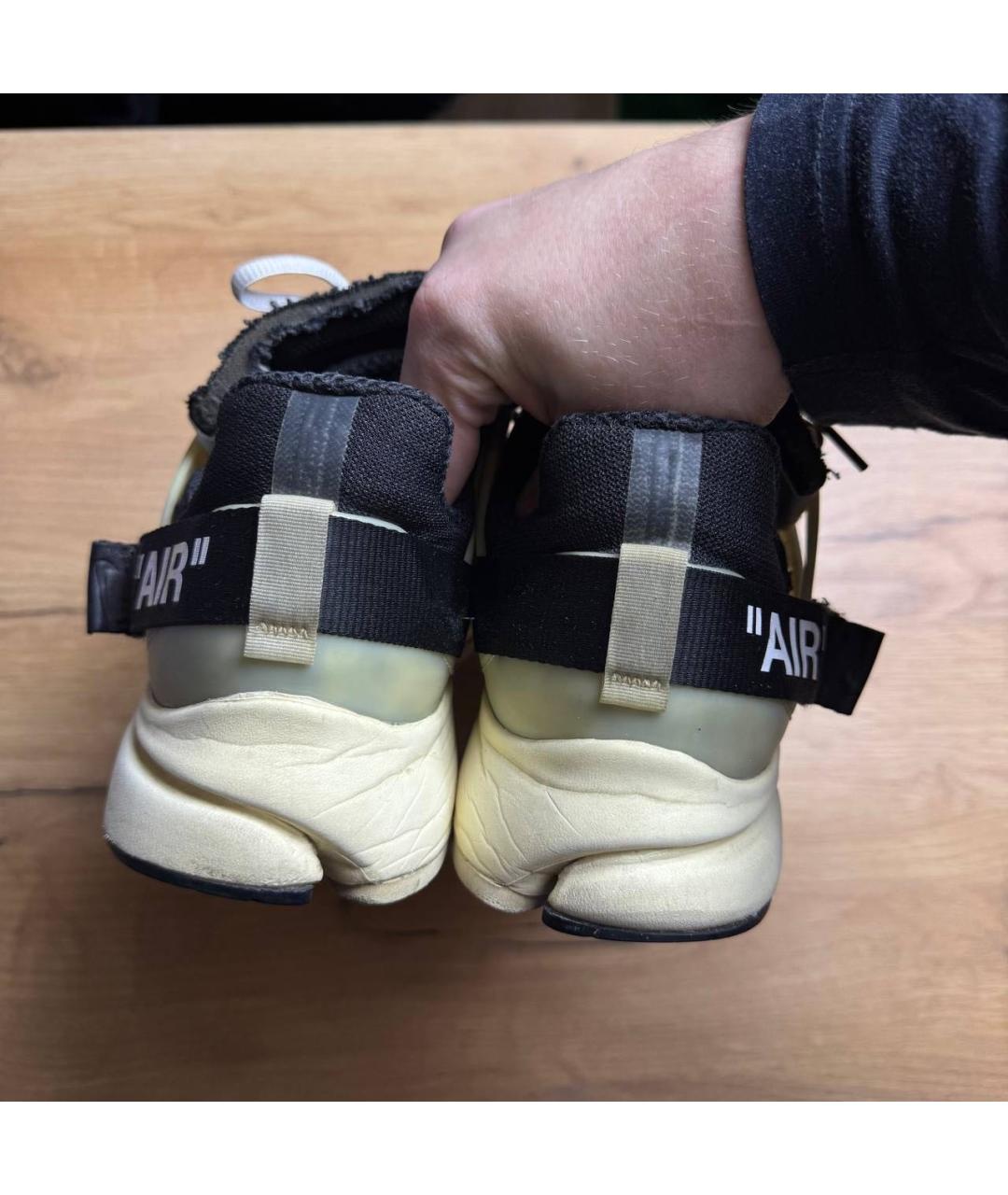 NIKE X OFF-WHITE Черные текстильные низкие кроссовки / кеды, фото 4