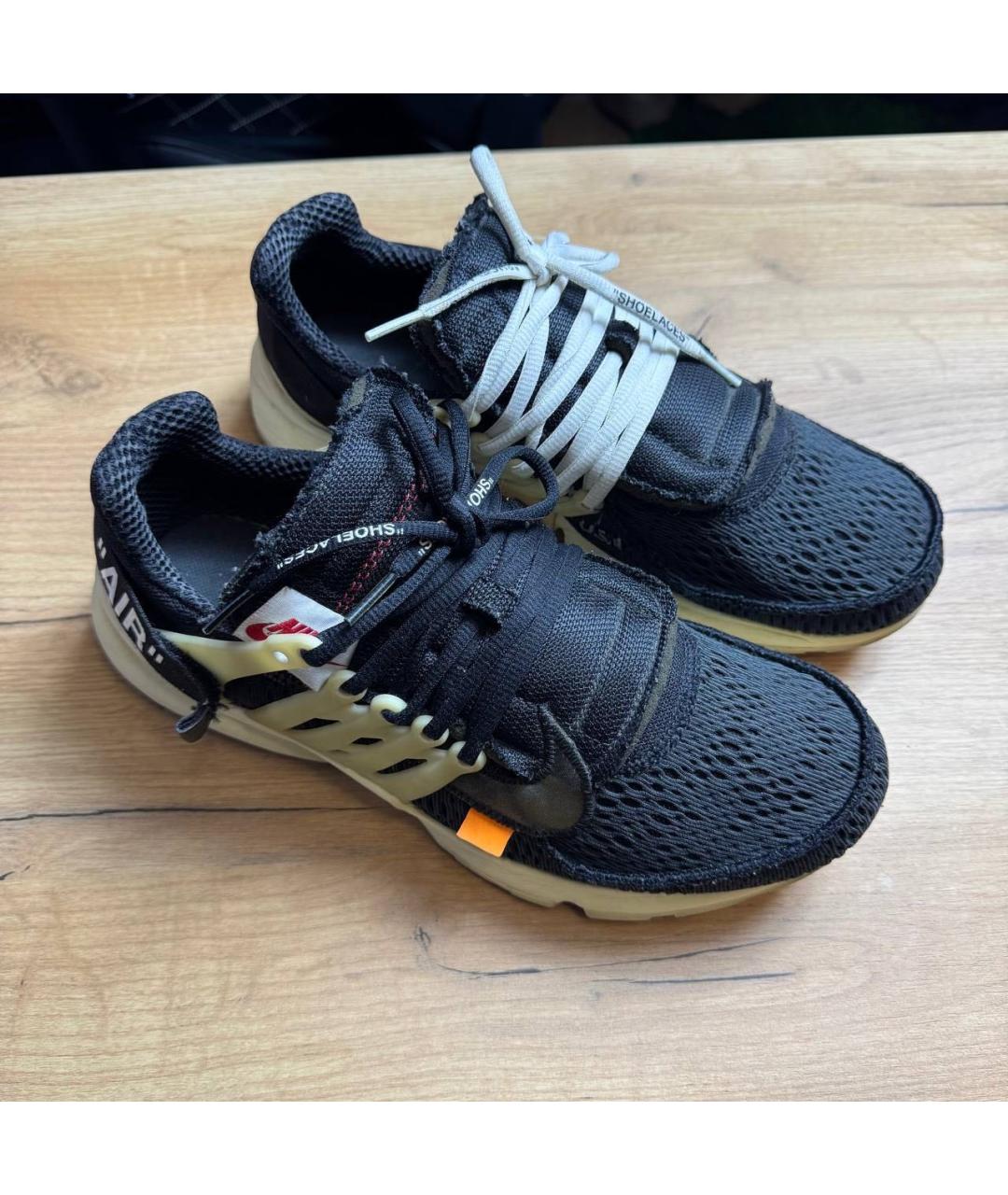 NIKE X OFF-WHITE Черные текстильные низкие кроссовки / кеды, фото 8