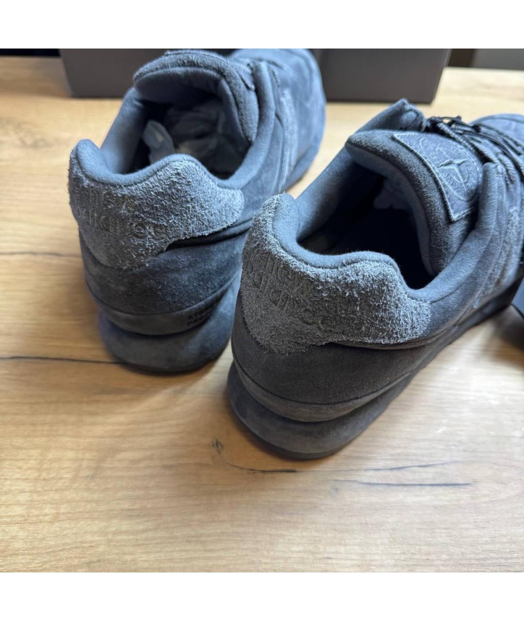 STONE ISLAND Антрацитовые замшевые низкие кроссовки / кеды, фото 3