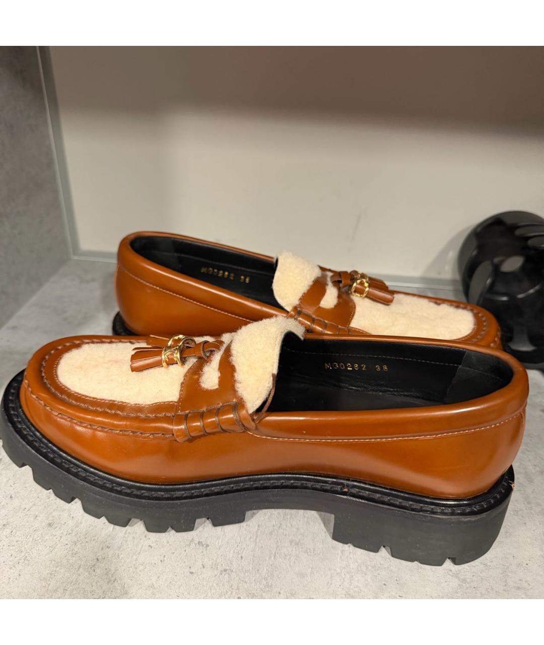 CELINE Коричневые кожаные лоферы, фото 2